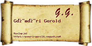 Gömöri Gerold névjegykártya
